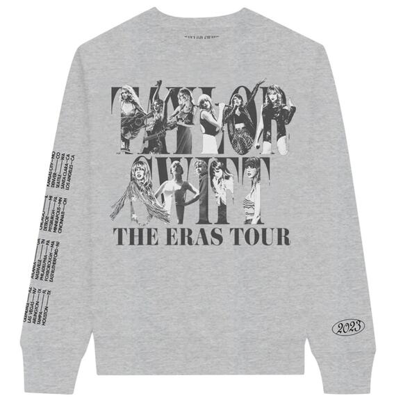 TAYLOR SWIFT NWT | OFFICIAL ERAS TOUR GRAY CREWNECK SWEATSHIRT | SIZE XL - Picture 1 of 9